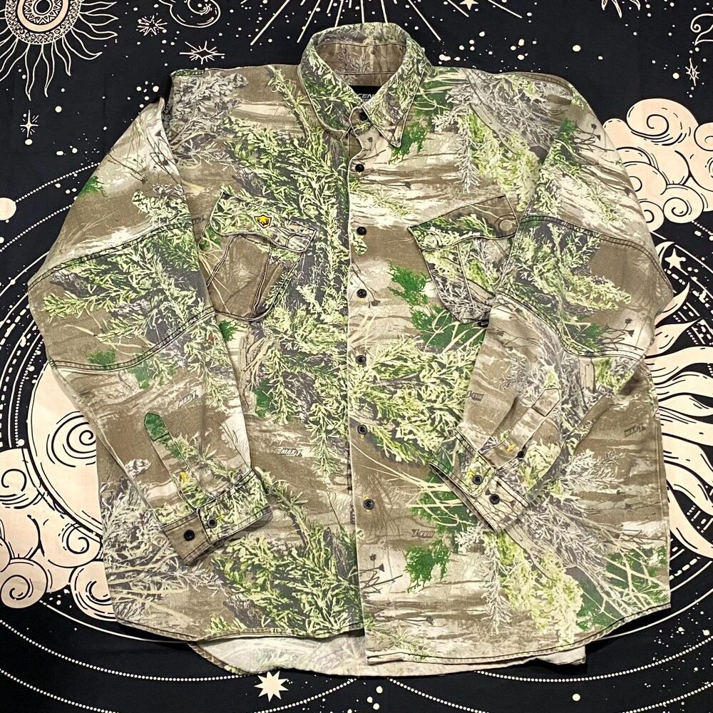 Scent Shield Shirt Men's XXL Brown Cotton Realtree Camouflage Button Up Hunting